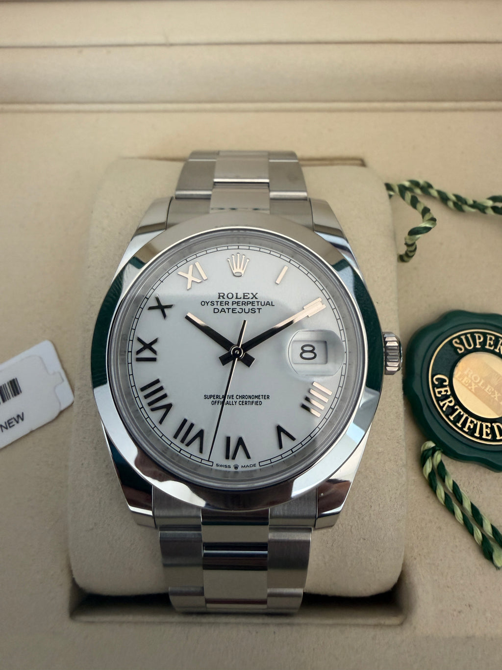 Rolex Datejust 41mm White Roman Dial