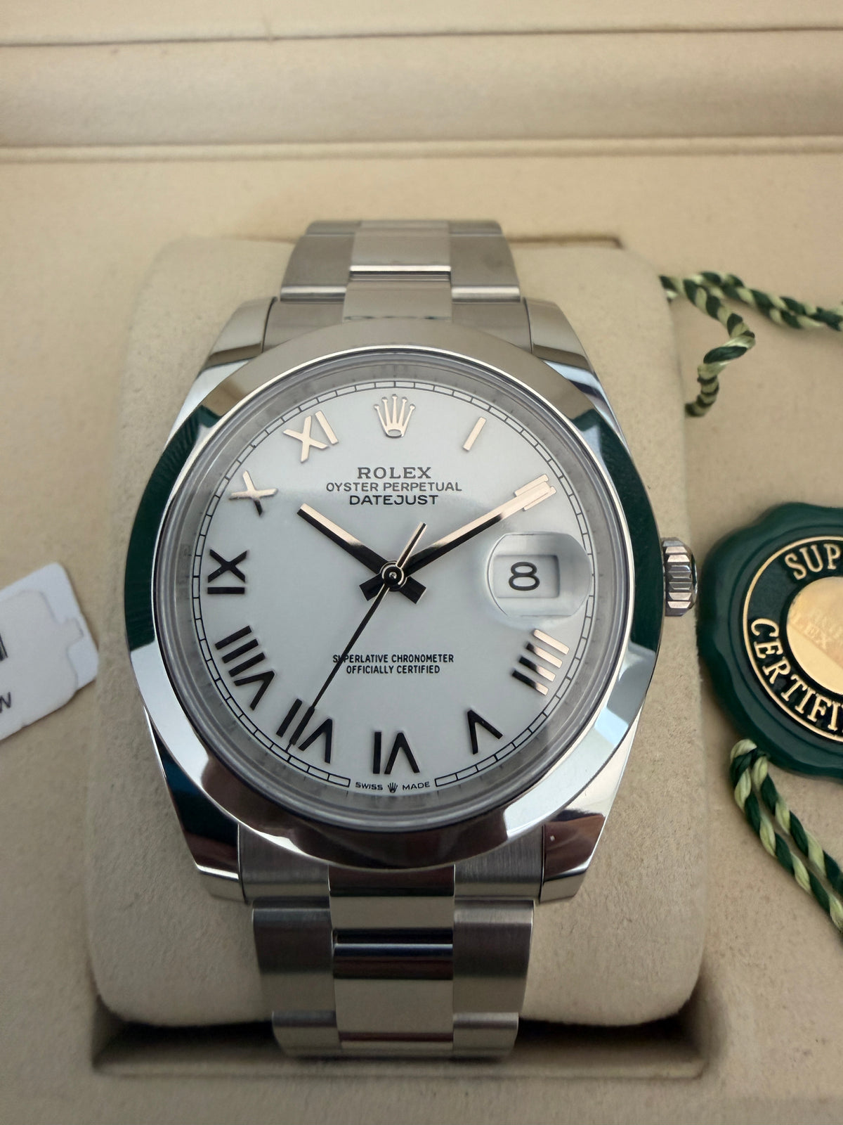 Rolex Datejust 41mm White Roman Dial